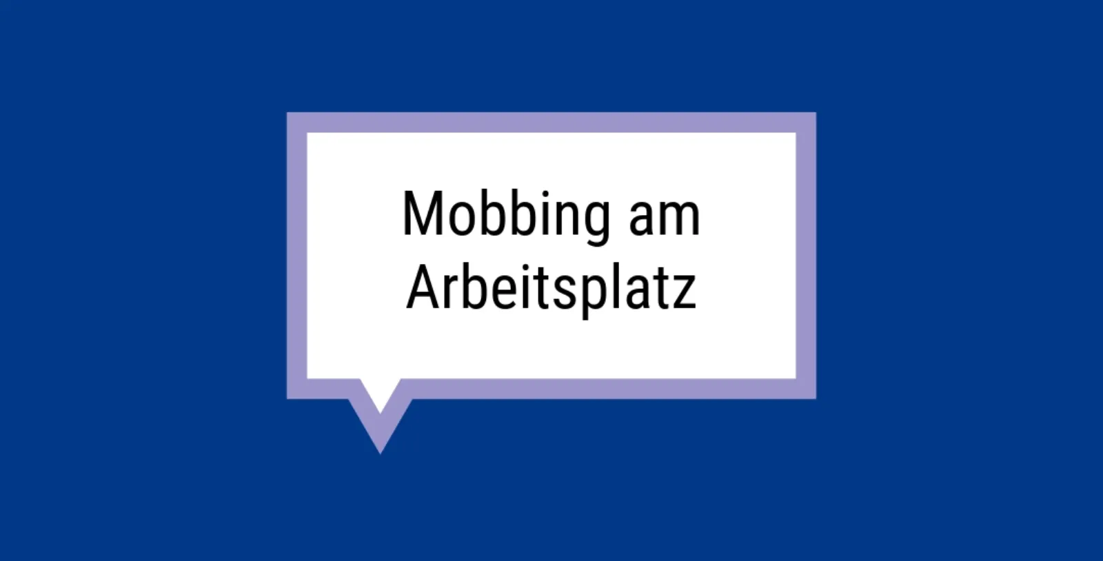 Rechteckige Sprechblase auf blauem Hintergrund in der 